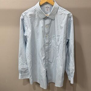 Brooks Brothers Blue Checkered Dress Shirt